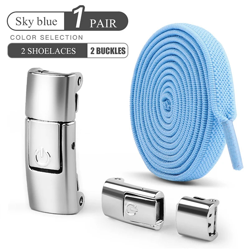 8mm No Tie Shoe Laces Press Lock Shoelaces Without Ties Elastic Laces Sneaker Kids Adult Widened Flat Shoelace for Shoes Beauty Fashion