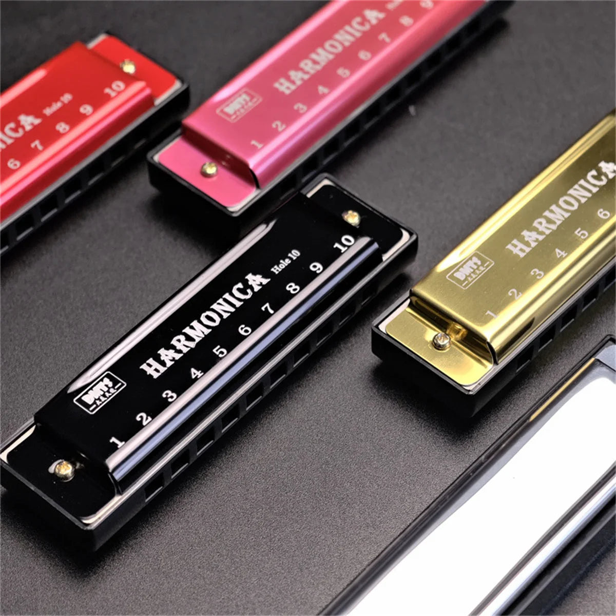 Miwayer 10 Holes Harmonica Key of C ,  Colorful Metal Shell  with Case for Beginner Students Kids Gift with Case Beauty World Shop