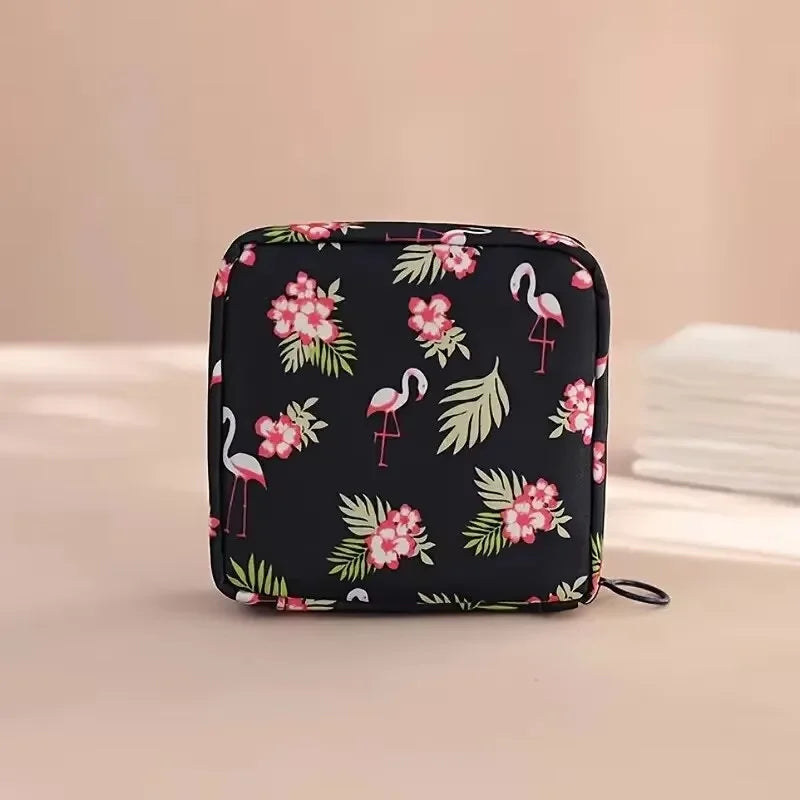 Women Sanitary Napkin Tampon Storage Bag Portable Waterproof Organizer Pouch Cartoon Pattern Sanitary Napkin Bag Beauty Trend Shop