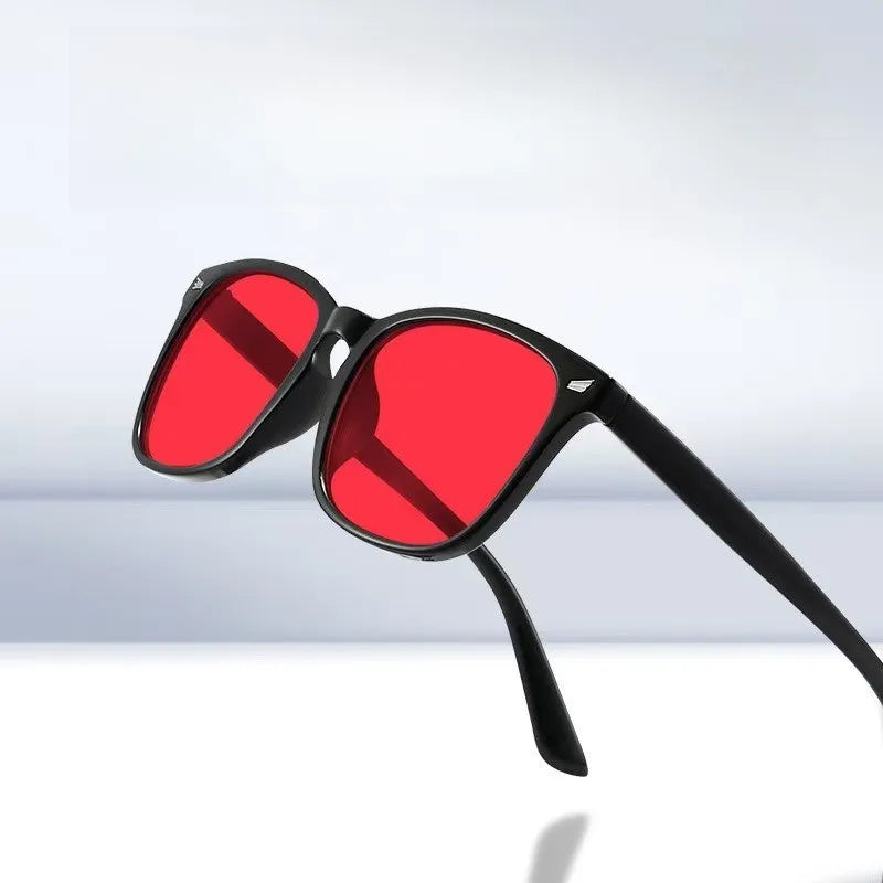 Classic Red Lens Blue Light Blocking Glasses Square Men Better Sleep Anti Filter Men Orange Women Eyeglasses Beauty World Shop