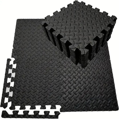 16Pcs Non-slip Waterproof Fitness Mat Shock-absorbing Floor Protection Splicing Exercise Mat Power Yoga Training Floor Tiles Beauty World Shop