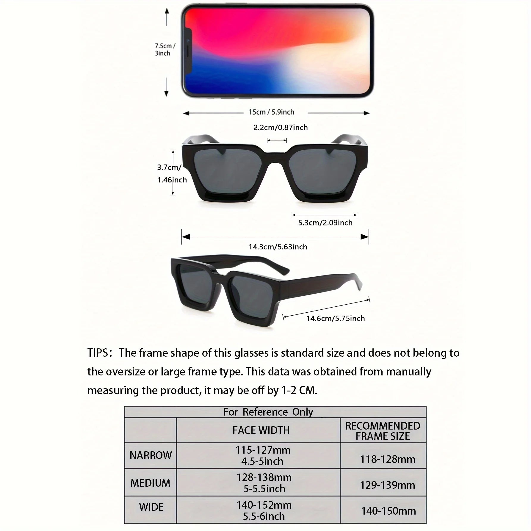 1/2 PC S Classic Fashion Square Plastic Frame Women Sunglasses For Men Daily Life Shades Eyewear Accessories. Beauty World Shop