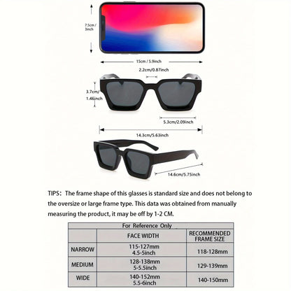 1/2 PC S Classic Fashion Square Plastic Frame Women Sunglasses For Men Daily Life Shades Eyewear Accessories. Beauty World Shop