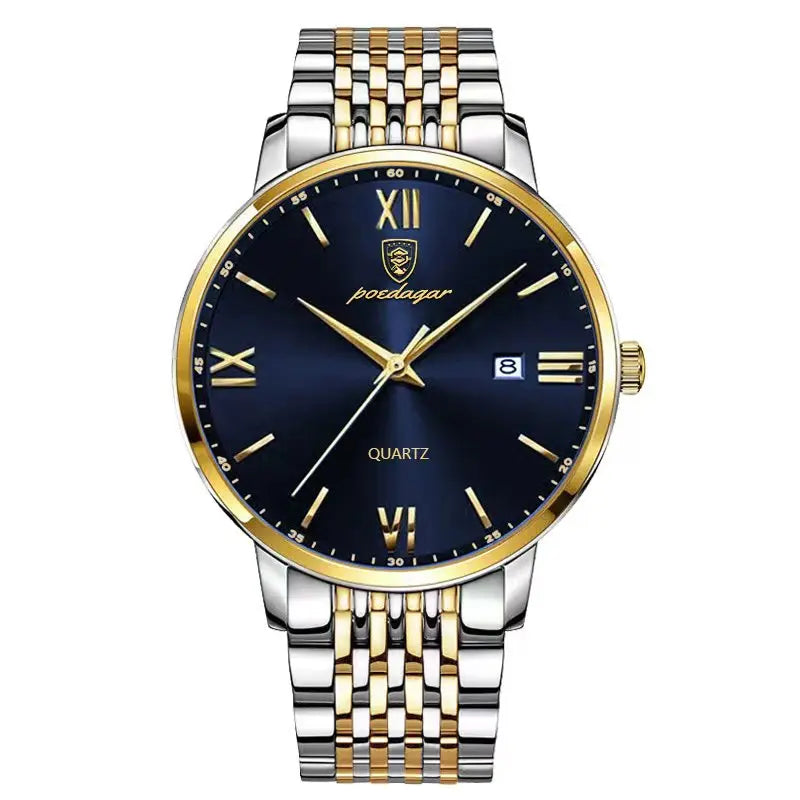 POEDAGAR Luxury Sports Men's Wristwatch Stainless Steel Waterproof Date Man Watch High Quality Casual Fashion Quartz Men Watches Beauty World Shop