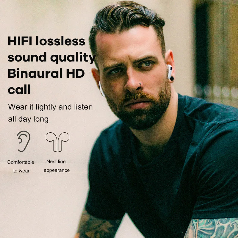 TWS Bluetooth Earphones Wireless Bluetooth Headset Noise Cancelling Earbuds with Mic Pro Wireless Headphones for IPhone Beauty Fashion