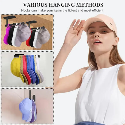 1/2pcs Stainless Steel Cap Hook For Wall, Minimalist No Drilling Hat Organizer, Household Storage Organizer Beauty Fashion