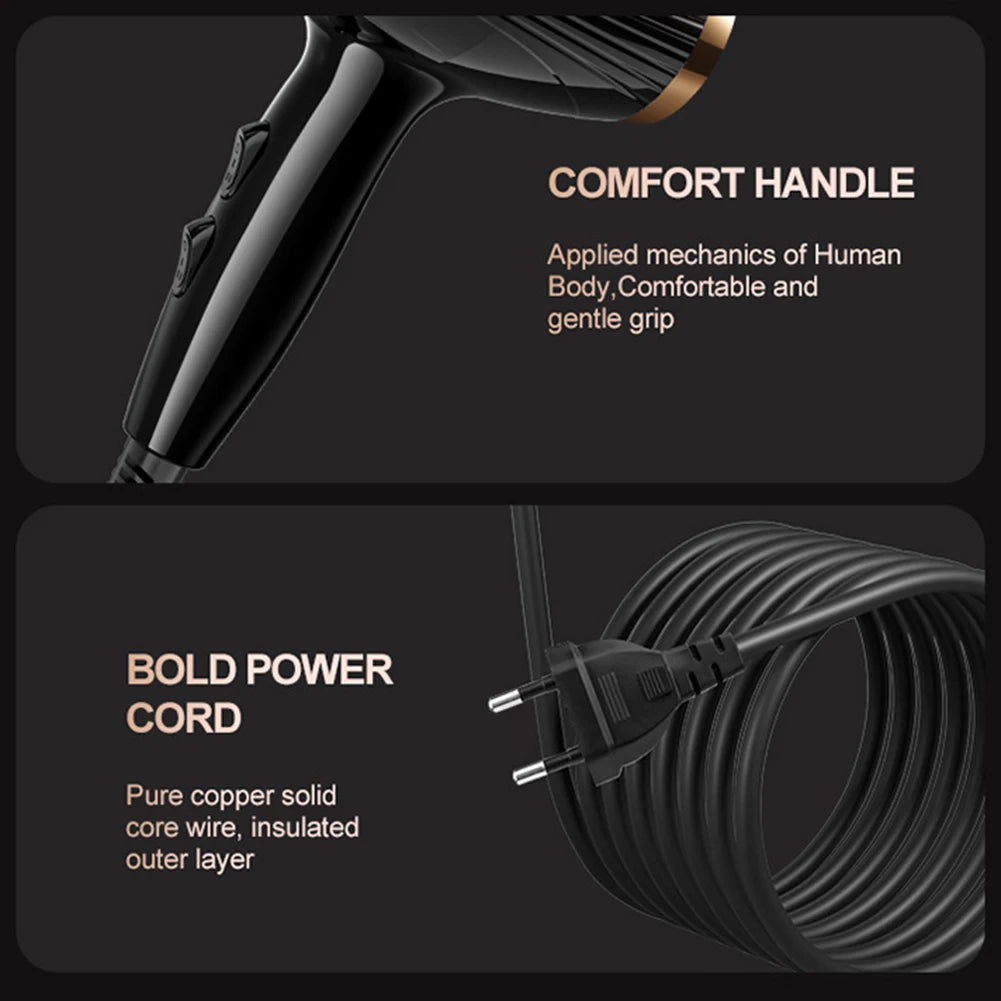 6 In 1 High-Powered Low Noise Hair Dryer Powerful Fast Dry Hot Cold Wind Hair Dryer For Home Travel Hair Styling Beauty World Shop