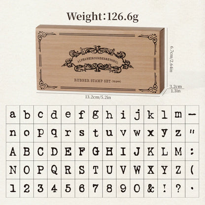 Journal GO 70pcs/set Wooden Rubber Alphabet Letter Number Stamp Set for Card Collage Junk Journal Scrapbooking DIY Standard Seal Beauty World Shop