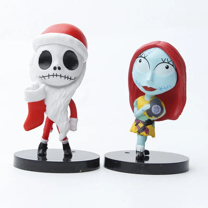 10 Pieces / Set Cartoon The Nightmare Sally Skellington Jack Action Figure Toy Christmas PVC Model Vinyl Figurine Halloween Gift Beauty World Shop