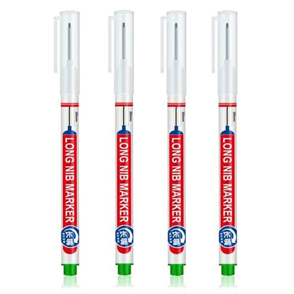 4Pcs/Set 20mm Deep Hole Long Nib Head Markers For Metal Perforating Pen Waterproof Bathroom Woodworking Decoration Multi-Purpose Beauty World Shop