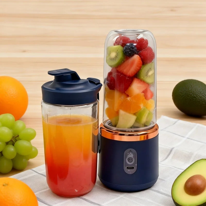 Double Cup Portable Blender USB Juicer Fruit Mixer for Smoothies Milkshakes and Juices Compact Food Processor Orange Juicer Beauty World Shop