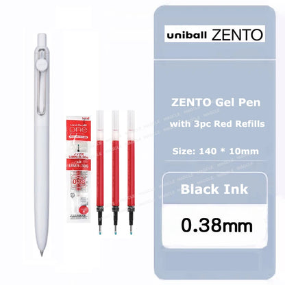 uniball ZENTO Standard 0.38/0.5mm Gel Pens,Water-Based Smooth Writing Roller Ball Pens Fit for a variety of occasions Stationery Beauty World Shop