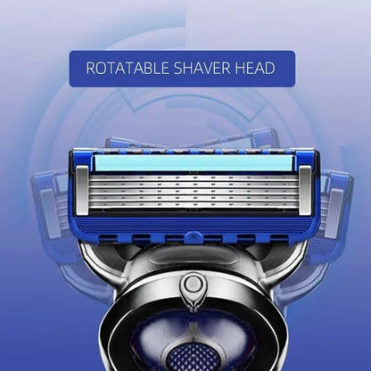Manual Shaving For Men Replace Head Five Layer Blade Eight Comfortable Shaving Blades The Latest Blue No Skin Damage Uncharged Beauty World Shop