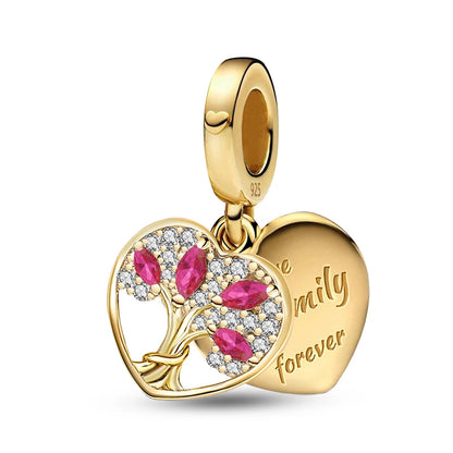 Shecharms 925 Sterling Silver Love Heart Firefly Golden Series Charms Fit DIY Making Bracelet Necklace High Quality Fine Jewelry Beauty World Shop