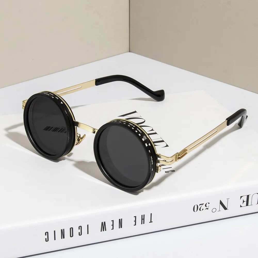2025 Fashion New Unisex Handmade ND9 Level Sunglasses Stepless Rotating Filter Retro Polarized Sunglass Cycling Sports Glassees Beauty World Shop