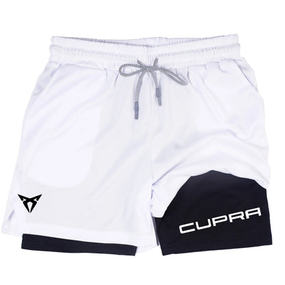Men's Two-in-one Sports Shorts Breathable Casual Quick-drying Double-layer Shorts Summer Running Sportswear Bottoms M-3XL