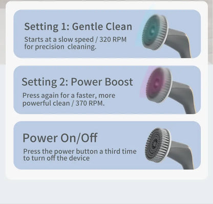 Electric Cleaning Brush Cordless Handheld Shower Scrubber Spin Cleaner Multifunctional Cleaner with 7PCS Heads Bathroom Kitchen