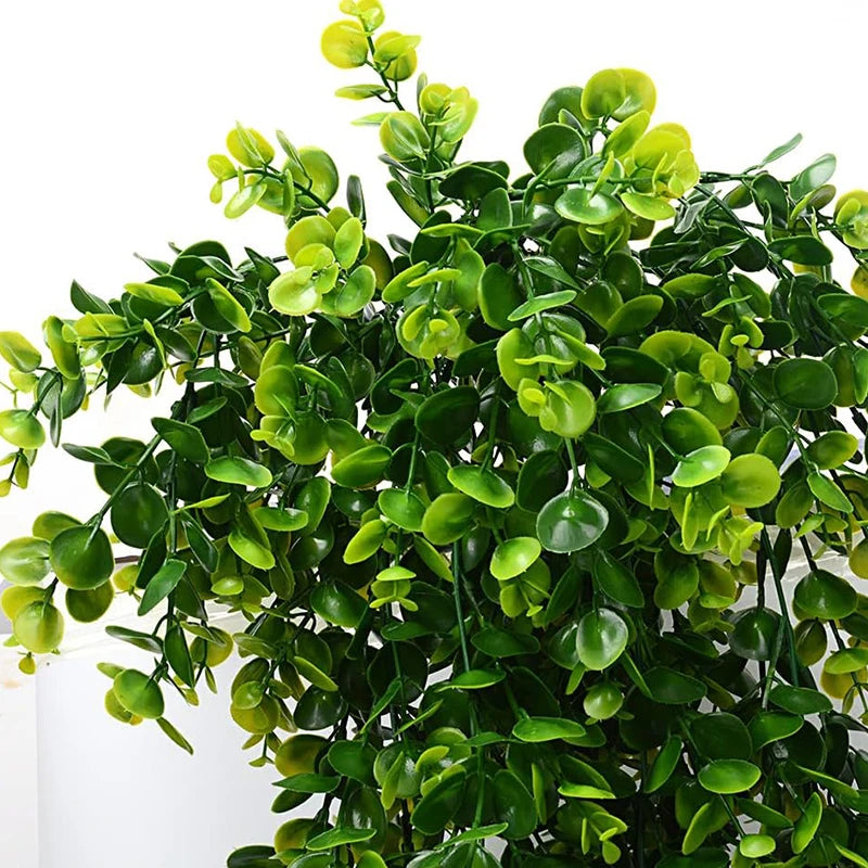 Artificial Hanging Plants Faux Eucalyptus Leaf Greenery Vine Outdoor UV Resistant Plastic Plants for DIY Home Wedding Decoration Beauty World Shop