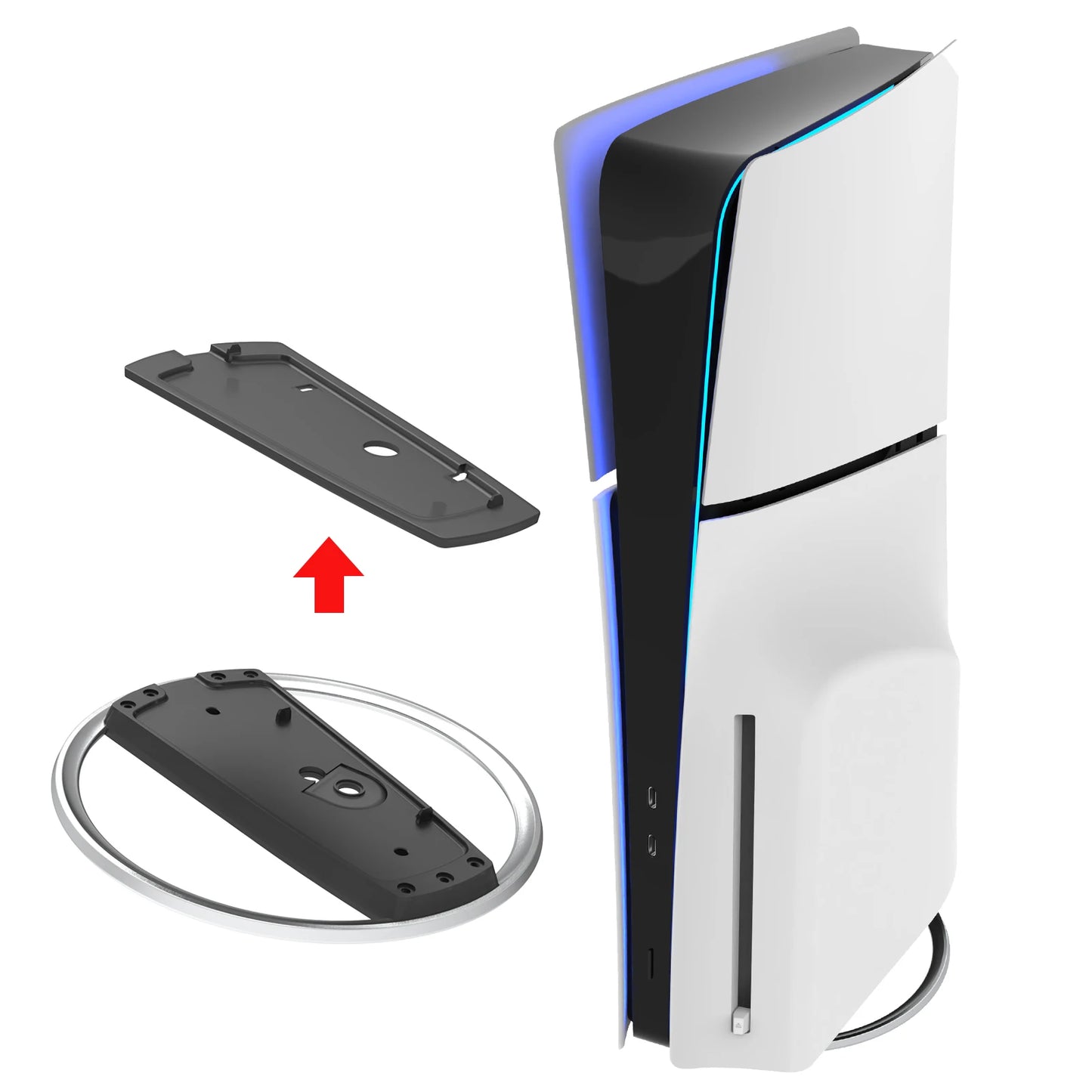 Metal Vertical Stand for PS5 Slim Console Disc and Digital with Screw, Base Stand Replacement for Playstation 5 Slim Console Beauty World Shop