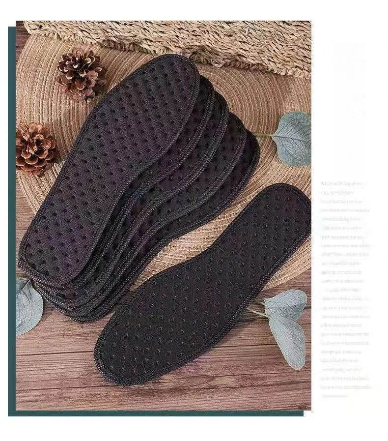 1 Pair Bamboo Charcoal Antibacterial Insoles Plant Deodorant Thick Shock Absorbing for Running Sports Beauty Trend Shop