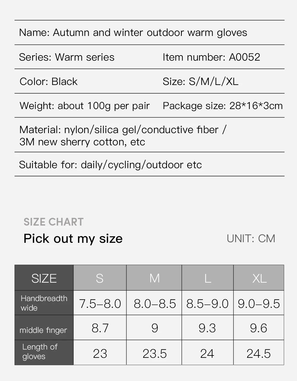 3M Ski Gloves Black Waterproof Winter Warm Cycling Outdoor Sports Running Riding Motorcycle Touch Screen Snowboard Gloves Men Beauty World Shop