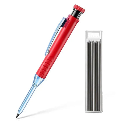 2pcs/set 2.8mm Carpenter Mechanical Pencil with Sharpener for Woodworking Construction Long Head Carpenter Pencil Stationery Beauty World Shop