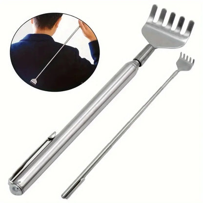 silvery Telescopic Back Scratcher,  Portable Extendable Stainless Steel  Scratchers for Men Women ，Mothers Gifts，Gifts For Men，G Beauty World Shop