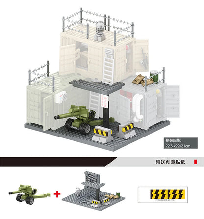 World War 2 WW2 Army Military Soldiers SWAT Police Container Weapon Cannon Base Model Building Blocks Bricks Children's Toys Beauty World Shop