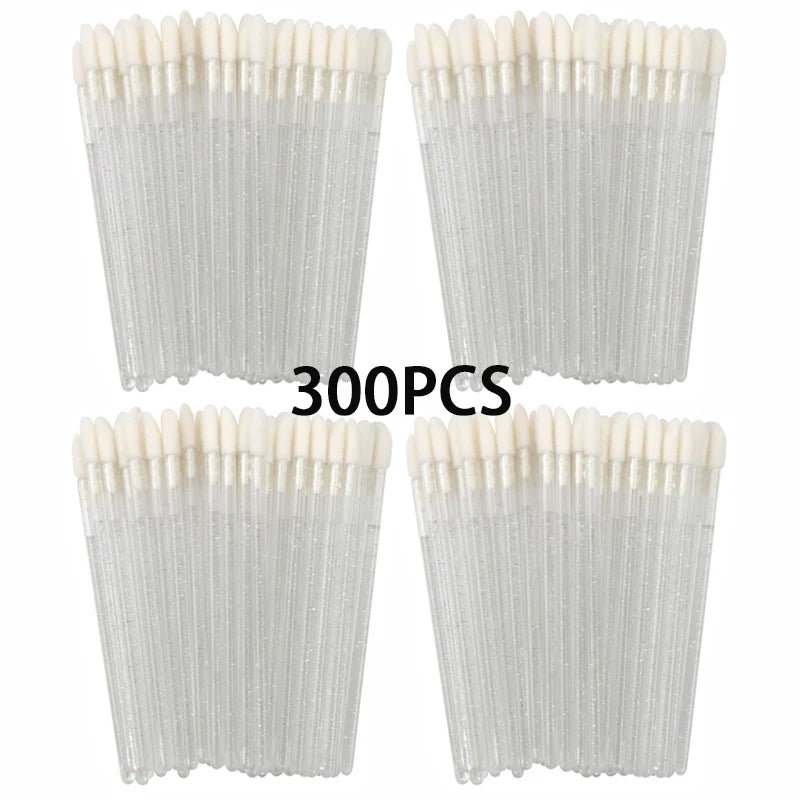 100/300PCS Crystal Lip Brush Lipstick Gloss Applicator Wands Wholesale For Eyelashes Extension Tool Kits Makeup Accessories Beauty World Shop
