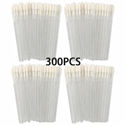 100/300PCS Crystal Lip Brush Lipstick Gloss Applicator Wands Wholesale For Eyelashes Extension Tool Kits Makeup Accessories Beauty World Shop