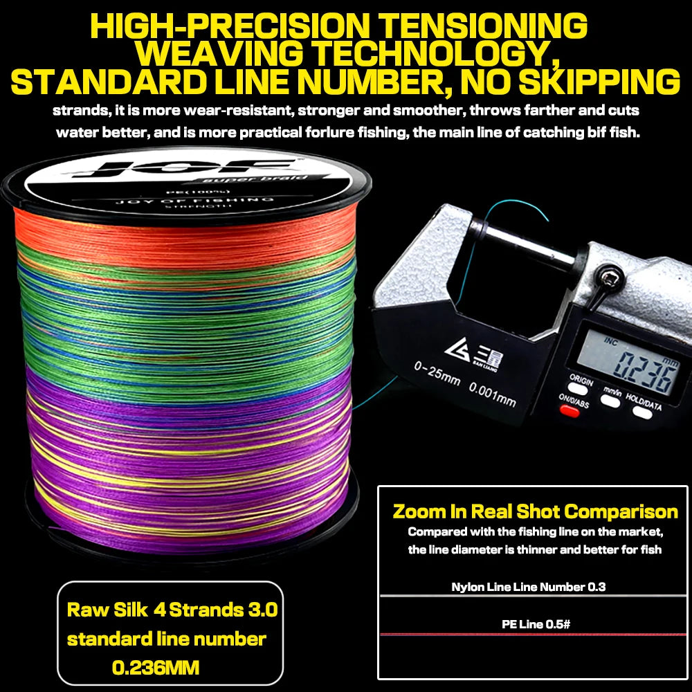 JOF 4 Strands Braided Fishing Line Multifilament 300M 500M 1000M Carp Fishing Japanese Braided Wire Fishing Accessories Pe Line Beauty World Shop