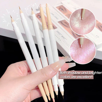 Double head lying Silkworm Pen matte Pearlescent Fine Flash Brightening Shadow Pen Outline pen under eyelid to pen Beauty Trend Shop