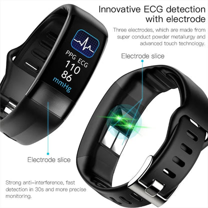 ECG+PPG Smart Wristband Fitness Tracker for Women Men Calorie Blood Pressure Waterproof Sport Smartband Health Smartwatch Beauty World Shop