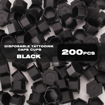 200Pcs Disposable Tattoo Silicone Ink Cup Permanent Makeup Pigment Holder Container Cap Tattoo Ink Accessories for Tattoo Artist Beauty Trend Shop