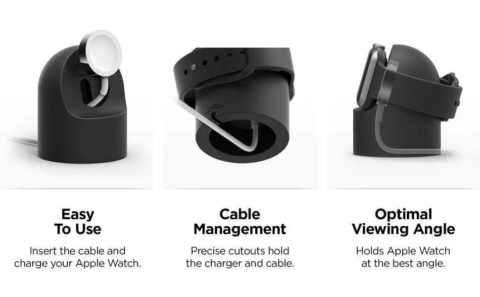 Charger Stand For Apple Watch Series 9 8 Ultra 7 6 5 SE 4 3 2 Charger Dock Station Silicone Bracket Iwatch Charging Cable Holder Beauty World Shop