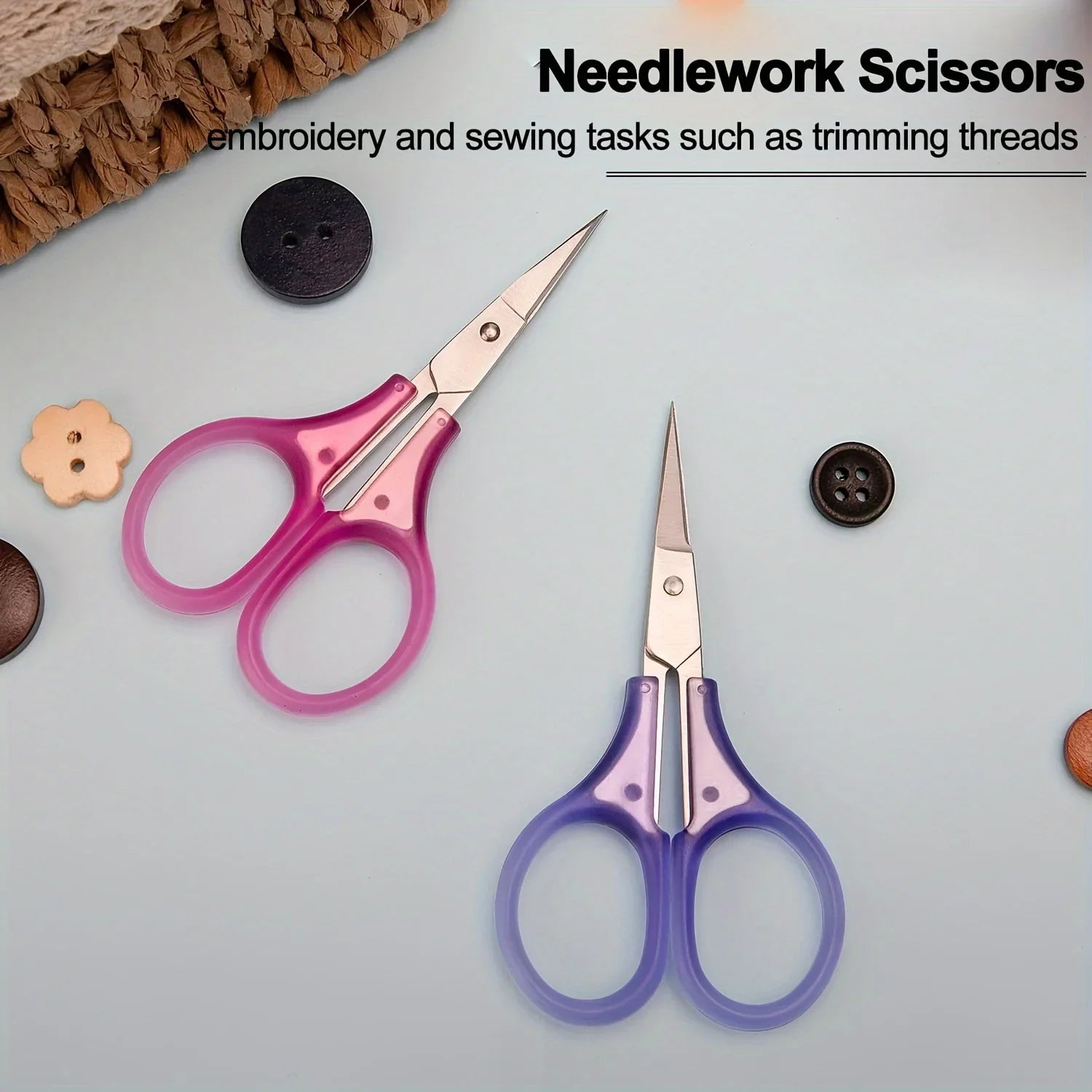 1pc Compact Precision Craft Scissors Sharp Stainless Steel Blades with Protective Cap, Tsa-Approved for Travel Stationery Beauty World Shop