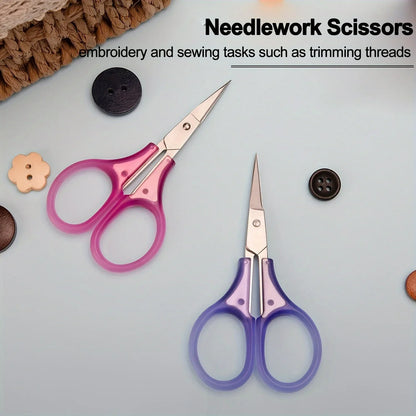 1pc Compact Precision Craft Scissors Sharp Stainless Steel Blades with Protective Cap, Tsa-Approved for Travel Stationery Beauty World Shop