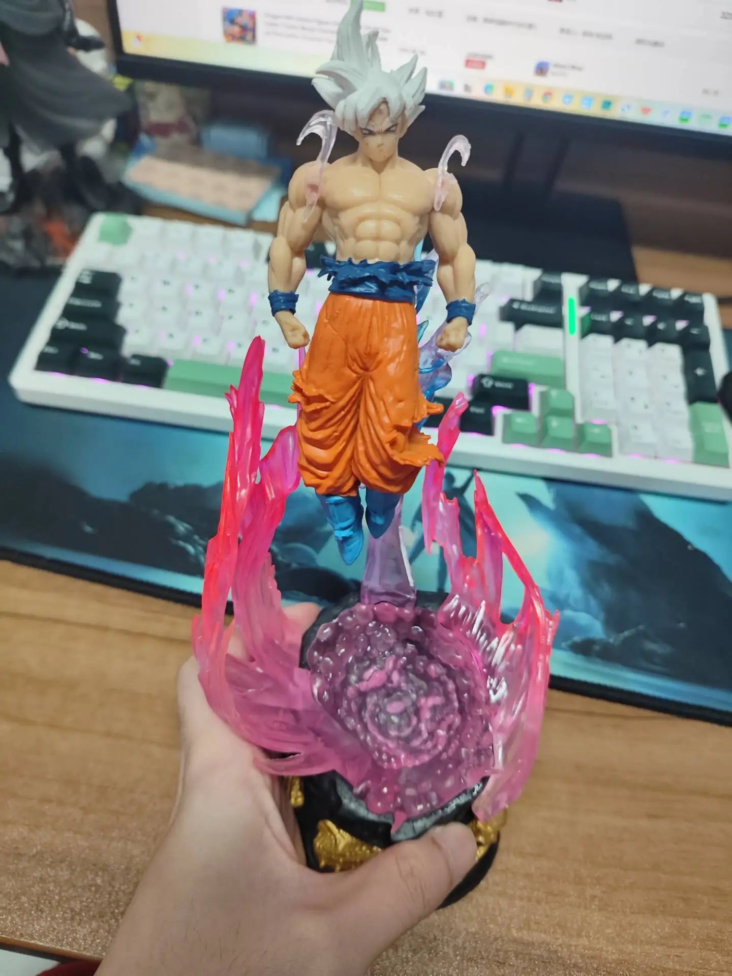 2pcs New Dragon Ball Son Goku 25cm Figure Ultra Instinct Super Saiyan Figurine Statue Pvc Statue Model Ornament Collection Gift Beauty World Shop