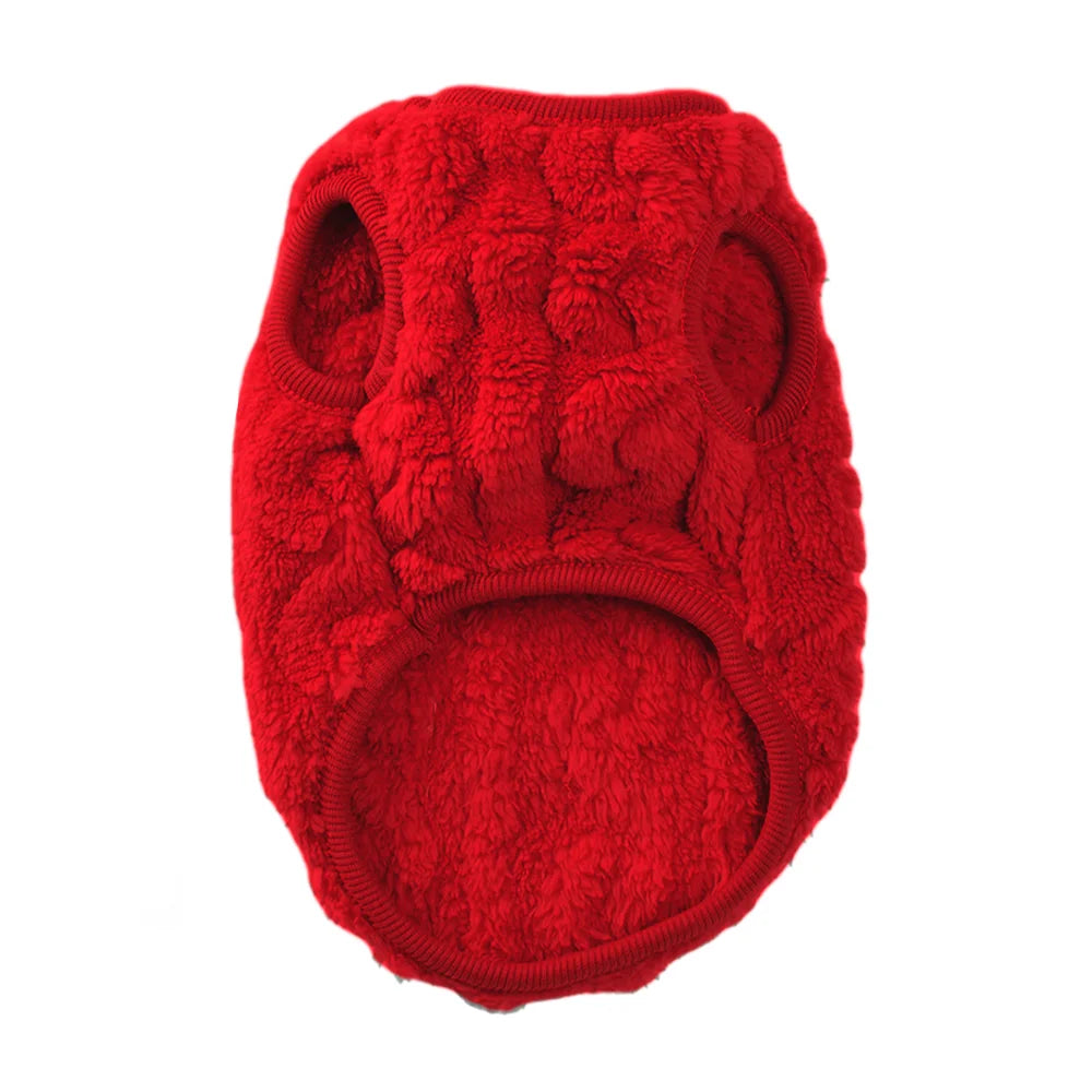 Fleece Warm Dog Cloth Sleeveless Soft Cozy Plush Vest Puppy Winter Overall for Small Medium Pet Sweatshirt  for Dog and Cat Beauty World Shop