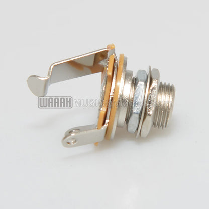 1pcs Electric Guitar Input Jack For Electric Guitar & Bass Guitar 1/4"" (6.35mm) Mono Jack Socket Chrome Nut & Washer Beauty World Shop