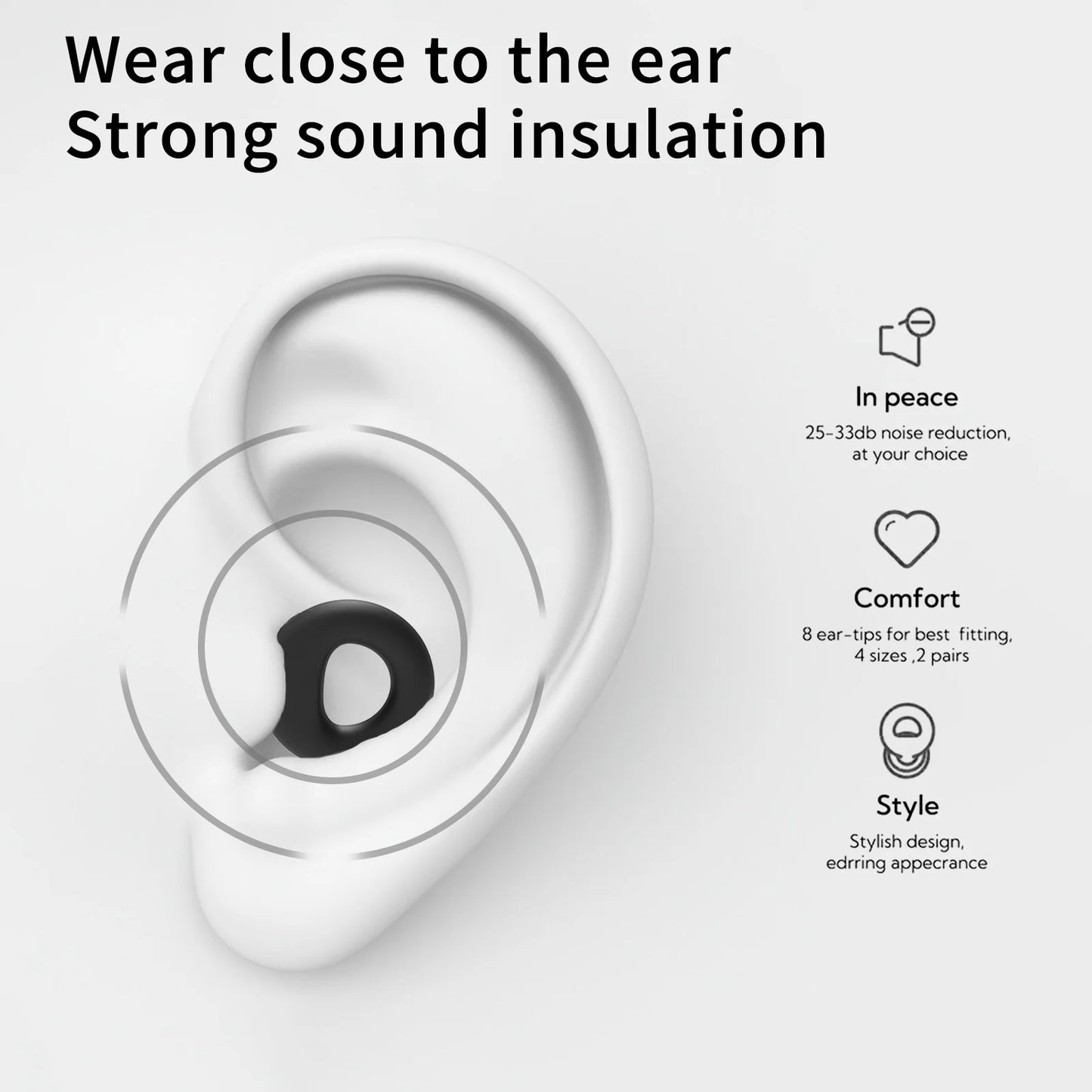 Silicone Earplugs for Swimming Sleep Noise Cancel Noise Reduction-Soundproof Reduce Disturbances -Quality loop Earplugs Beauty World Shop