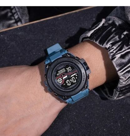 YIKAZE Men's Sports Watch Waterproof Man Sport Watches Multifuction LED Digital Military Watch Alarm Clock Electronic Wristwatch Beauty World Shop