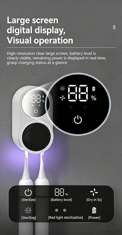 Mini Portable Rechargeable Travel Toothbrush Sterilizer Induction Switch with Charge Display UV Toothbrush Sterilizer Case Beauty World Shop