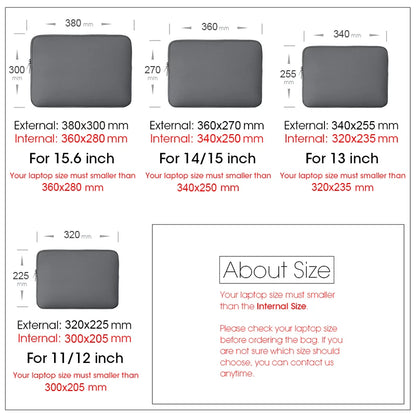 Laptop Bag For Xiaomi Lenovo Dell Notebook Computer Laptop Sleeve For Macbook Air Pro Retina 13 14 15 15.6 Inch Laptops Case Beauty World Shop