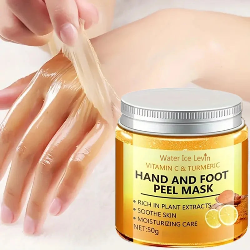 Vitamin c and turmeric hand wax mask for hands and feet, smoothing skin, gently cleansing hand mask, illuminating hand skin Beauty World Shop