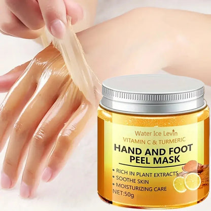Vitamin c and turmeric hand wax mask for hands and feet, smoothing skin, gently cleansing hand mask, illuminating hand skin Beauty World Shop