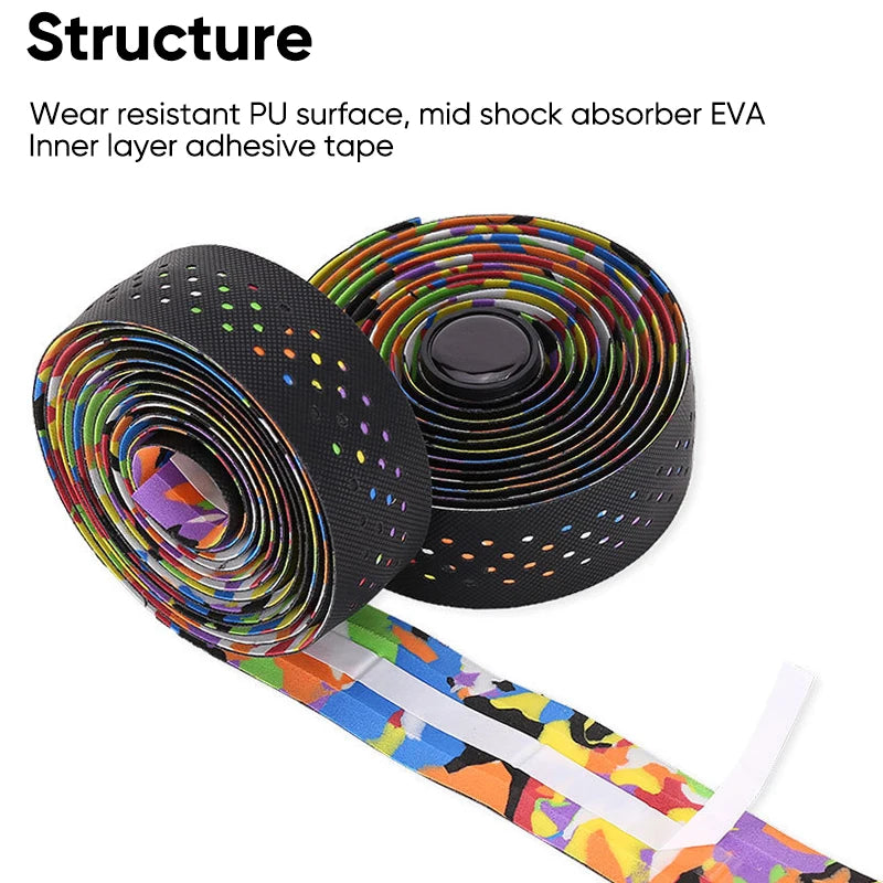 New Road Bike Handlebar Tapes Shock-absorbing Cycling Anti-slip Handlebar Bar Tape Wear-Resistant Bicycle Strap Bikes Belt Beauty World Shop
