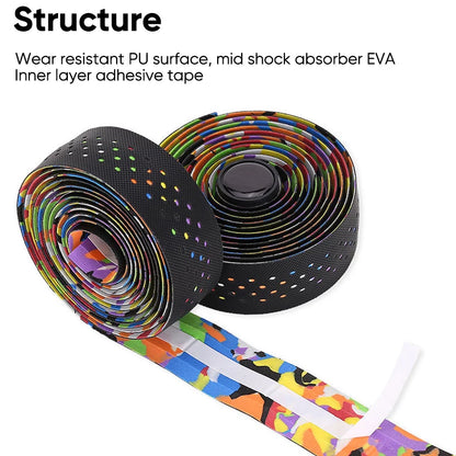 New Road Bike Handlebar Tapes Shock-absorbing Cycling Anti-slip Handlebar Bar Tape Wear-Resistant Bicycle Strap Bikes Belt Beauty World Shop