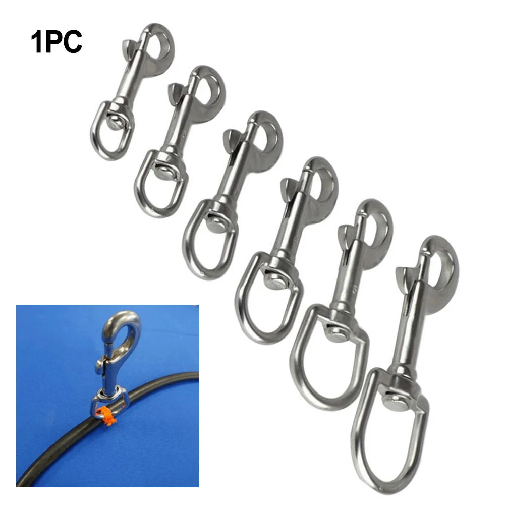 1PCS 316 Stainless Steel Diving Swivel Bolt Snap Spring Hook Clip For Scuba Diving Pet Leash Flag Stainless Steel Oval Swivel Beauty World Shop