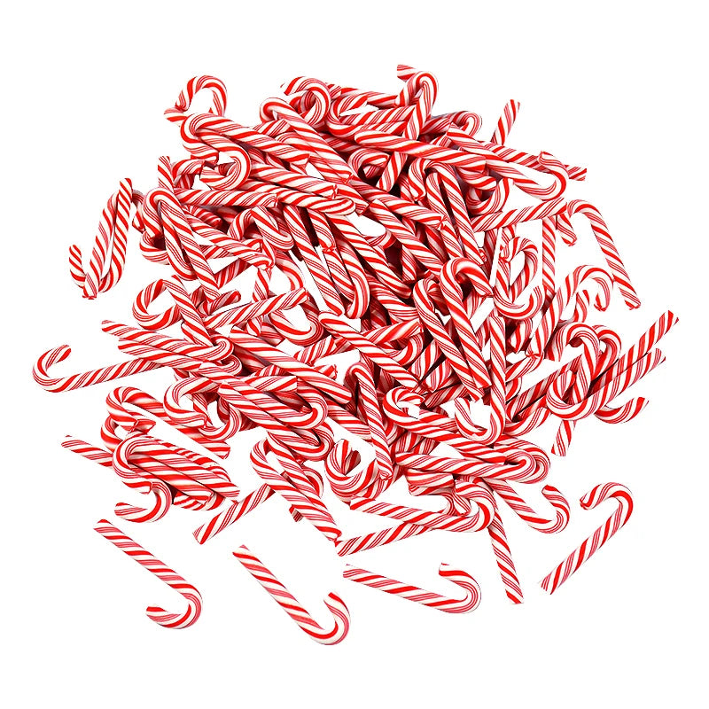 10/30/50Pcs Mini Candy Cane Christmas Decoration Red White Resin Candy DIY Crafts Xmas Pendant Navidad Home Decor 2025 New Year Beauty World Shop